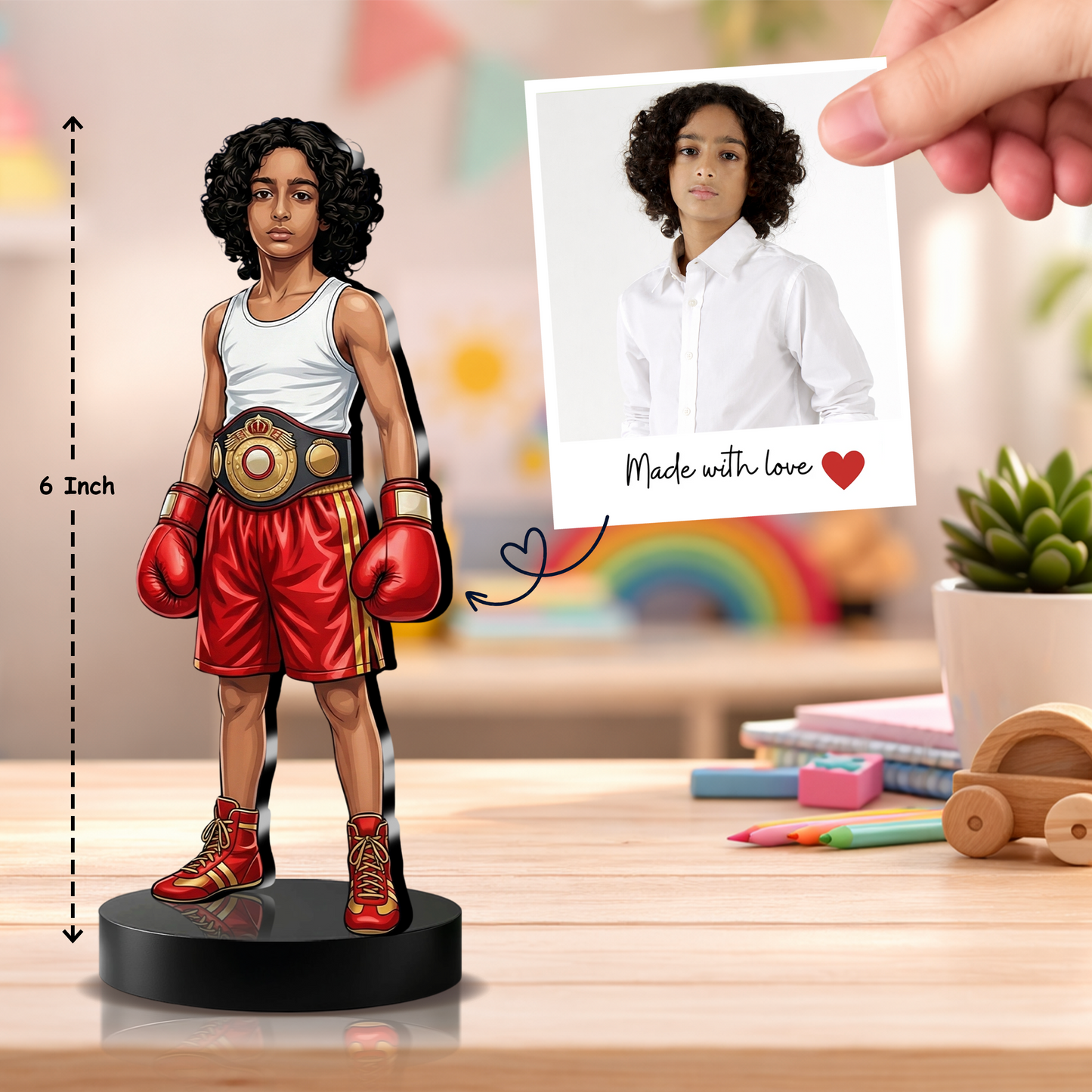 Personalized Kids Boxer Figurine