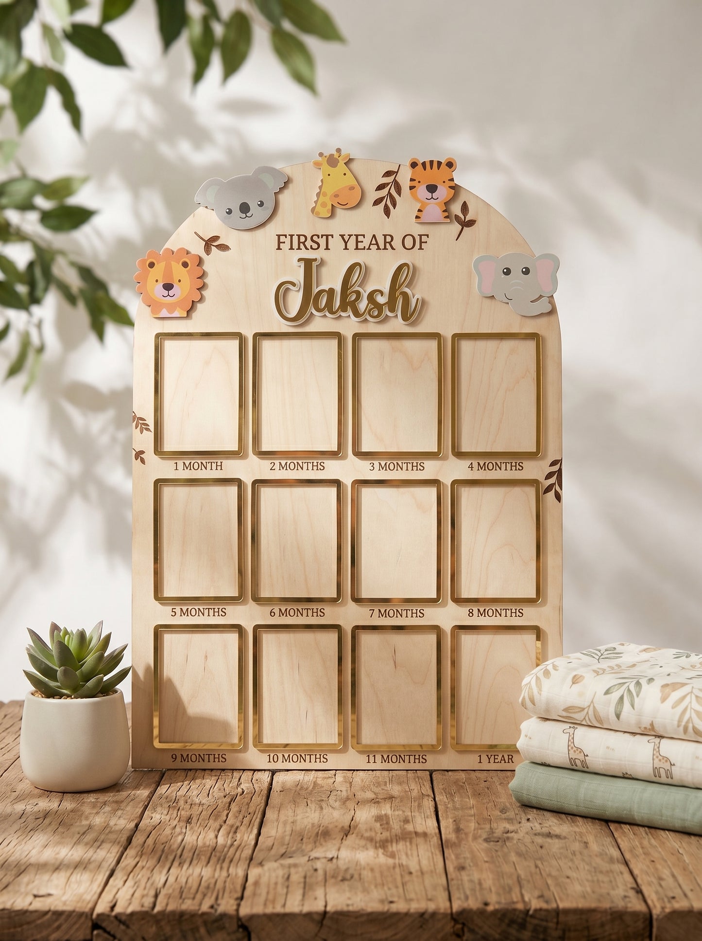 Milestone Memories | Jungle Theme Baby Photo Board