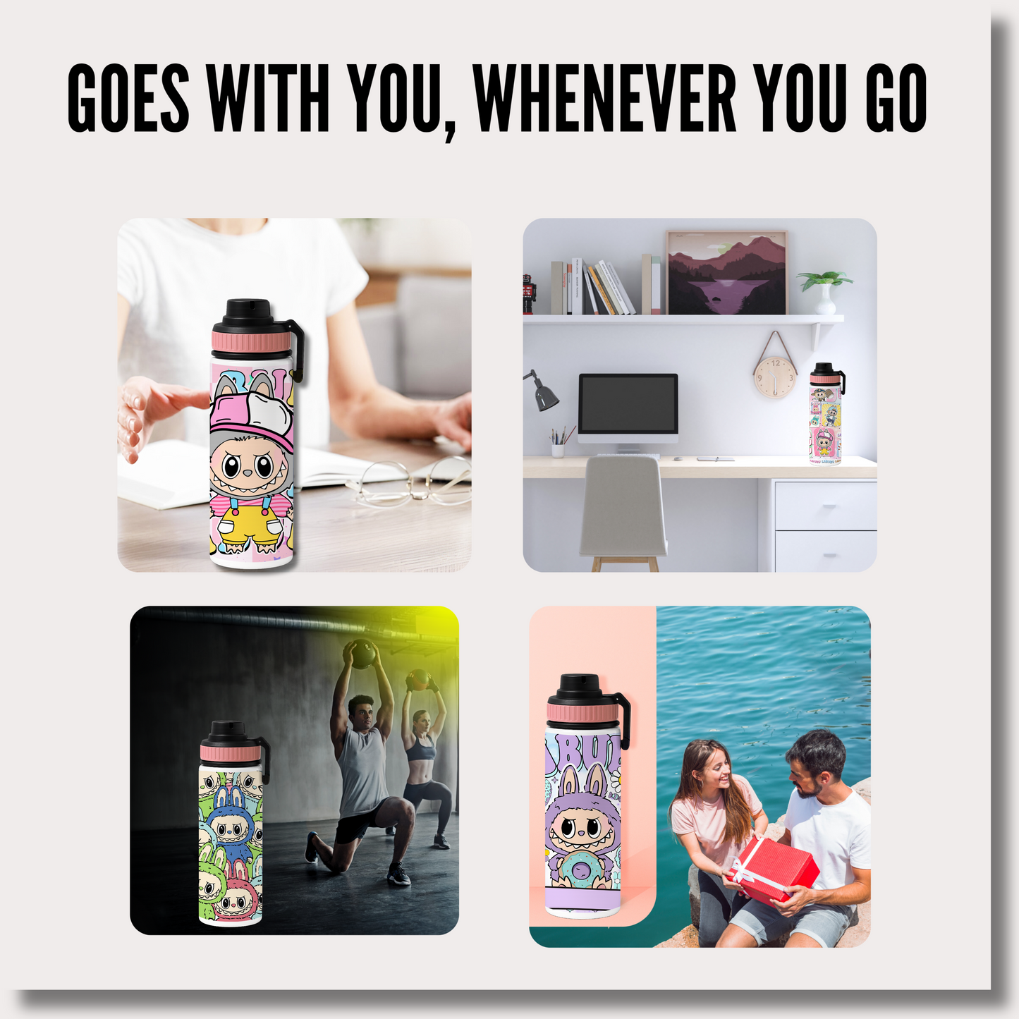 Labubu Sipper Bottle - BPA Free, Leakproof