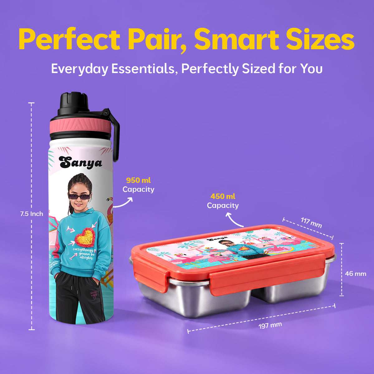 Unicorn Combo - Bento Lunch Box + Water Bottle