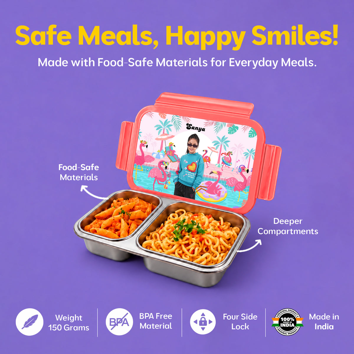 Flamingo Combo - Bento Lunch Box + Water Bottle