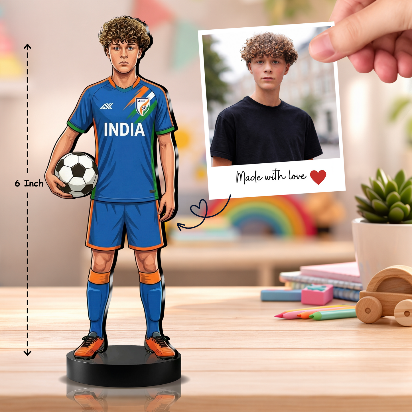 Personalized Football Player Kids Figurine