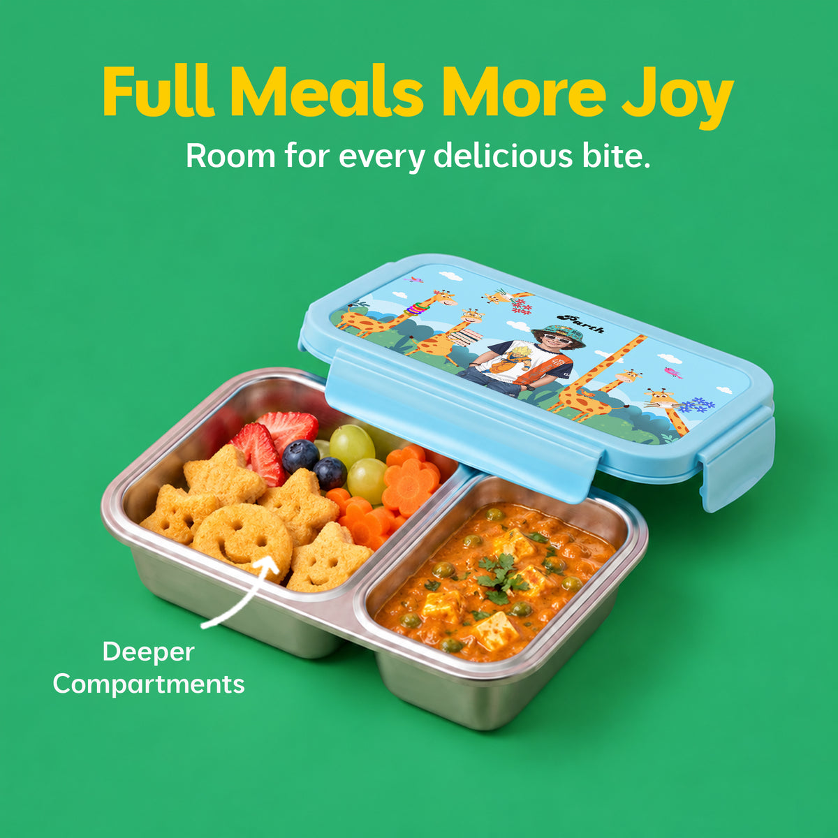 Bento Lite - Giraffe Theme | Personalized Kids Lunch Box