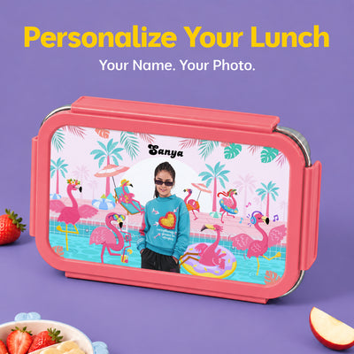 Bento Lite - Flamingo Theme | Personalized Kids Lunch Box