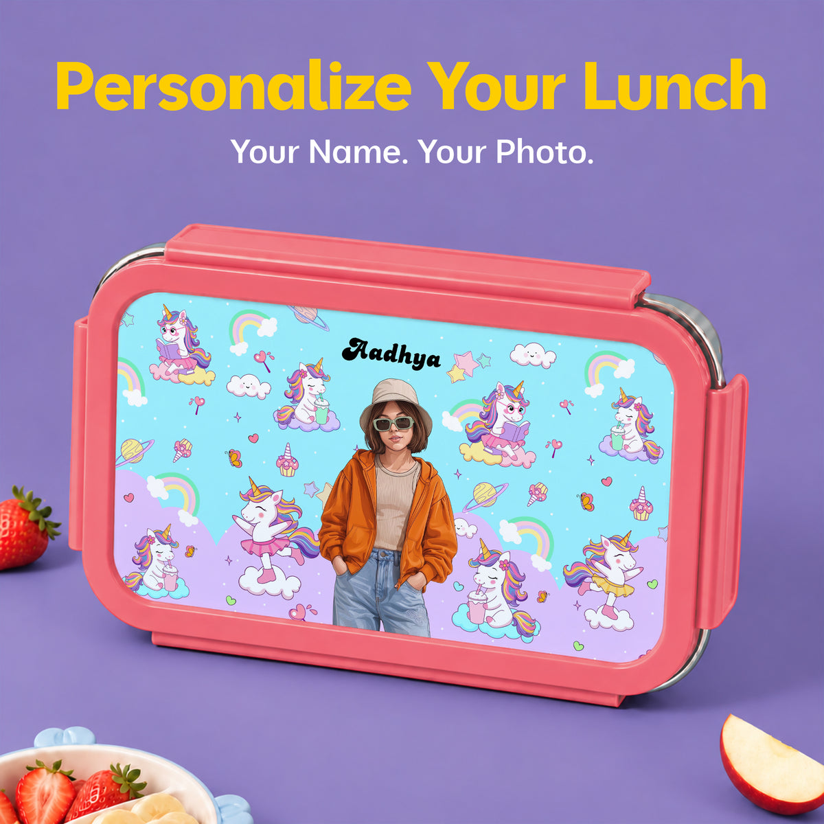 Bento Lite - Unicorn Theme | Personalized Kids Lunch Box