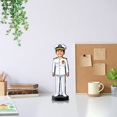 Personalized Kids Navy Officer Figurine