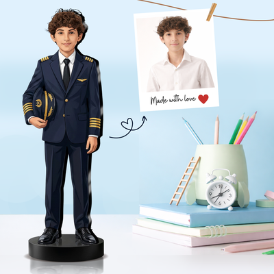 Personalized Kids Pilot Figurine