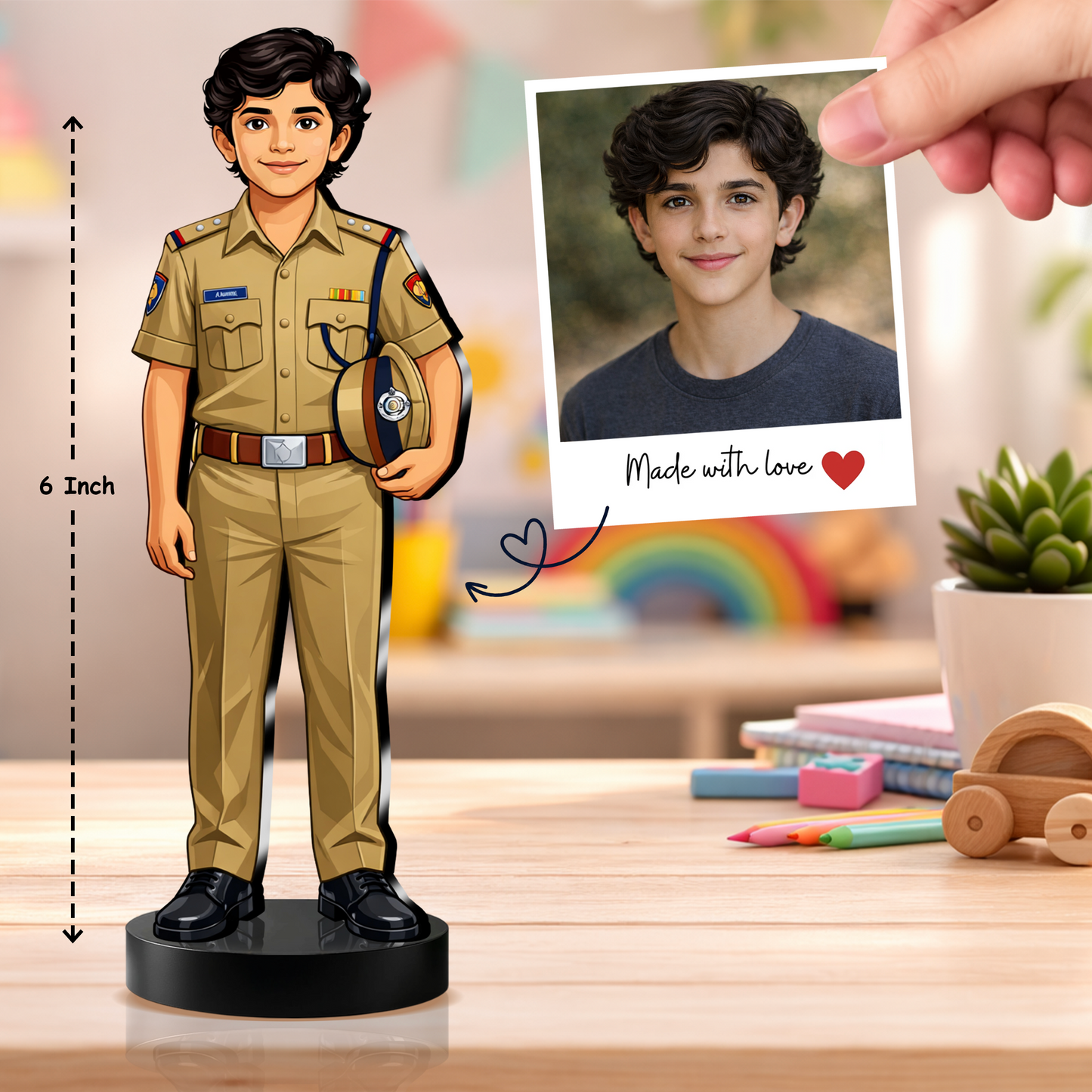 Personalized Police Officer Kids Figurine
