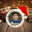 Personalised Christmas Photo Magnet with Name & Santa Cap