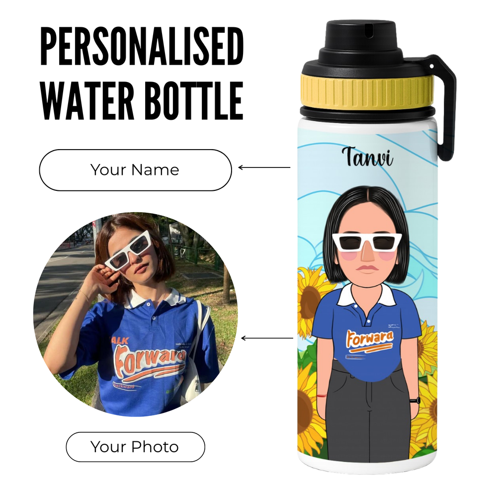 Personalised Stainless Steel Water Bottle – Bhootiya