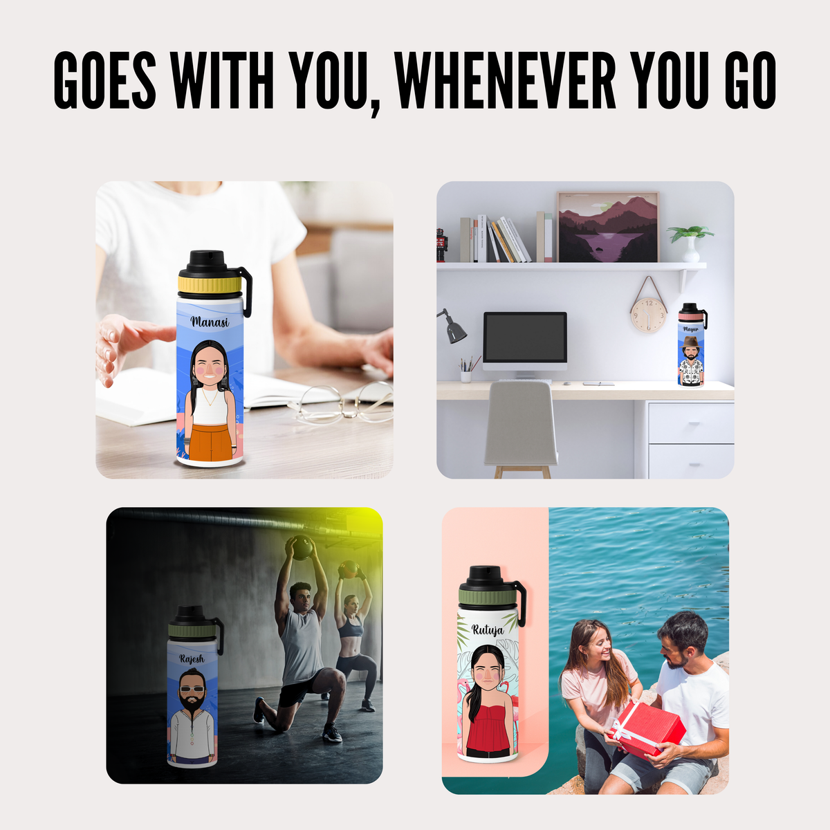 Personalised Stainless Steel Water Bottle – Bhootiya