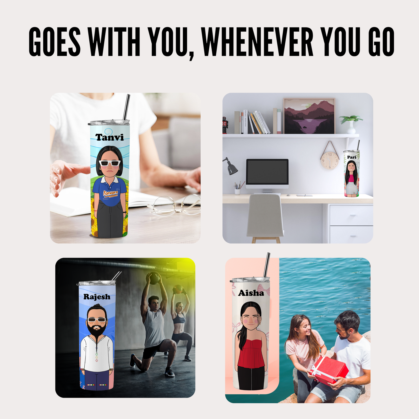 Personalized Stainless Steel Tumbler With Straw