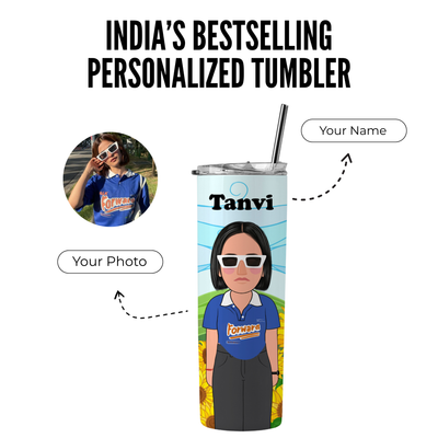 Personalized Stainless Steel Tumbler With Free Straw