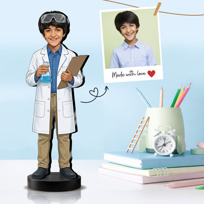 Personalized Scientist Kids Figurine