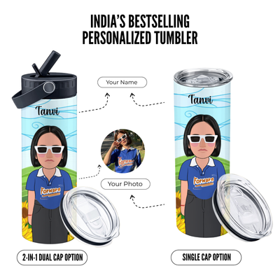Personalized Stainless Steel Tumbler With Free Steel Straw