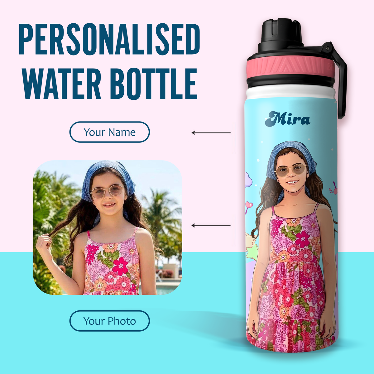 Personalized Unicorn Kids Stainless Steel Water Bottle – Bhootiya