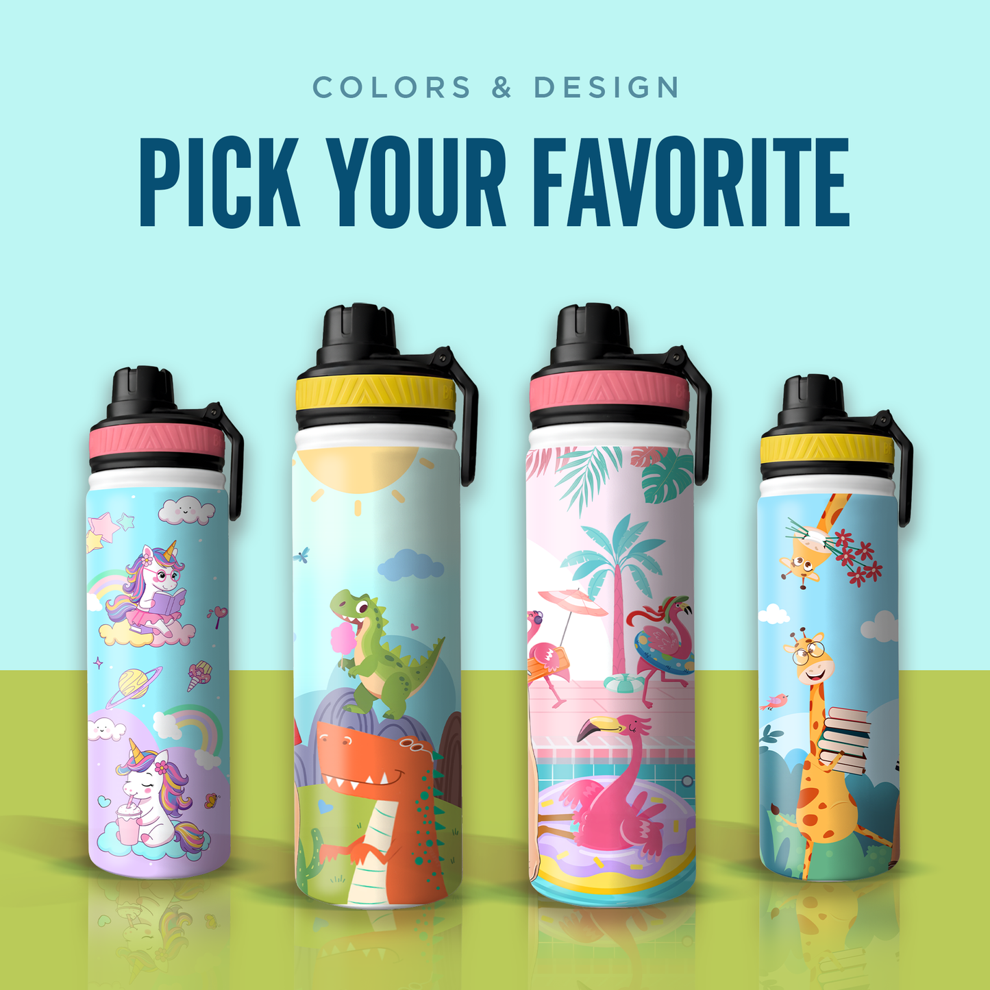 Personalized Unicorn Kids Stainless Steel Water Bottle