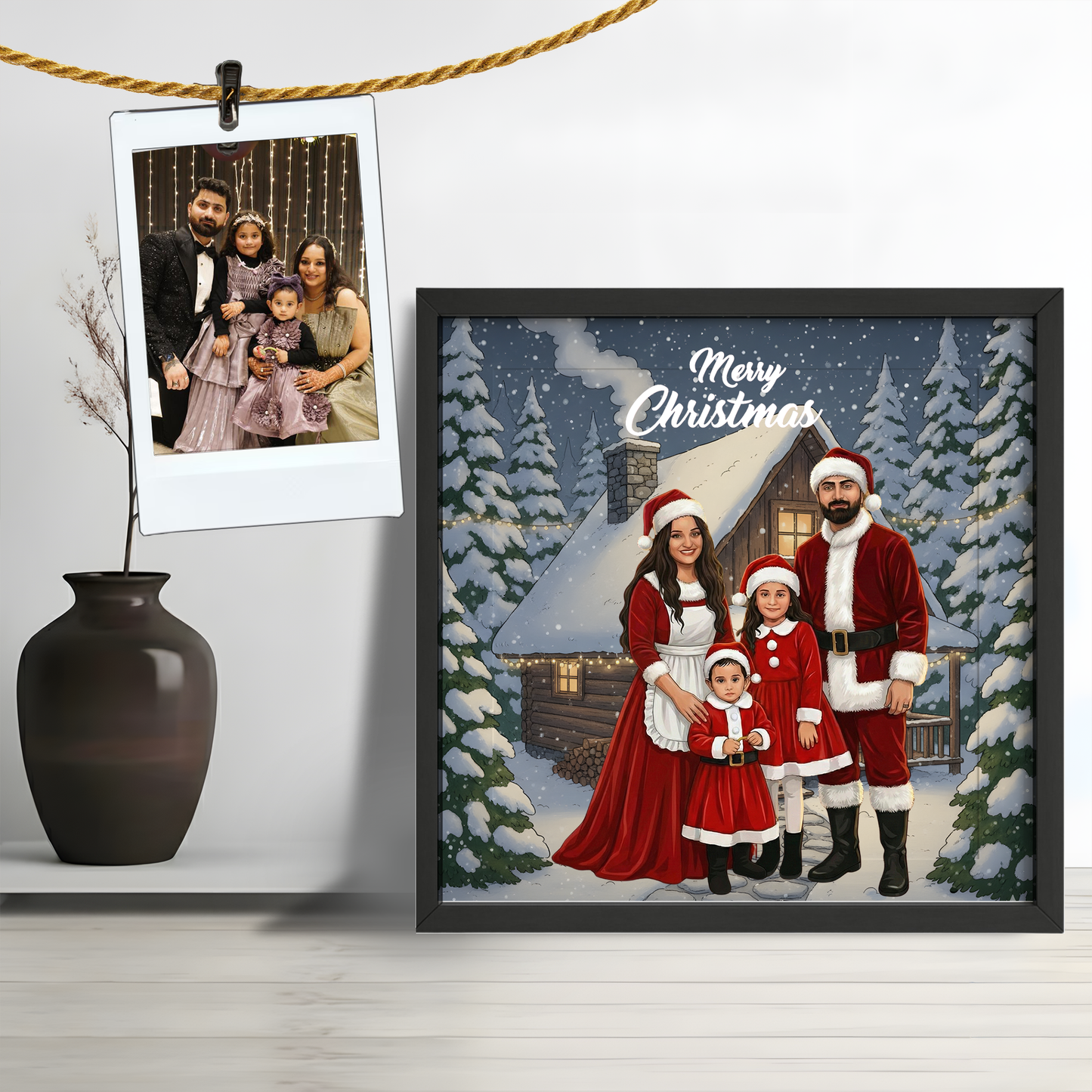Personalized Family 4 Santa Photo Frame