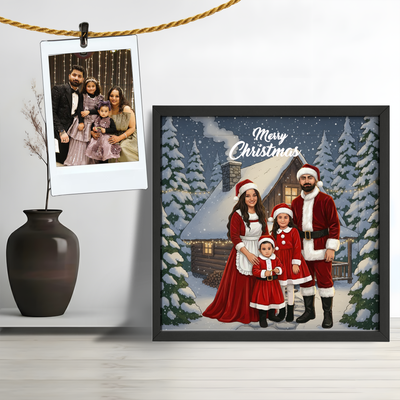 Personalized Family 4 Santa Photo Frame