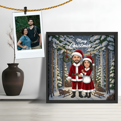 Personalized Couple Santa Photo Frame